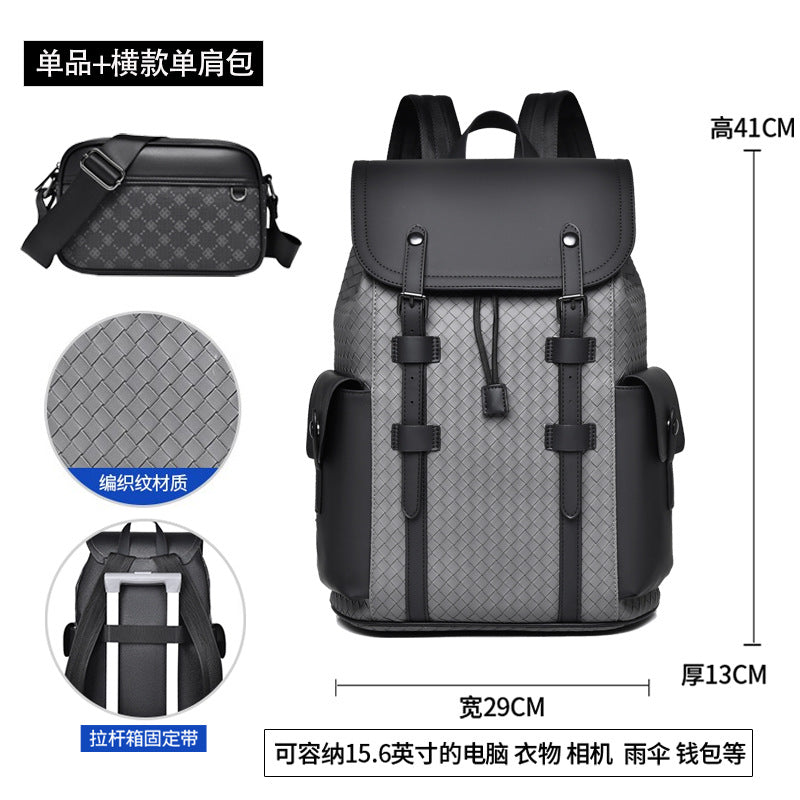 Casual versatile backpack with a textured finish