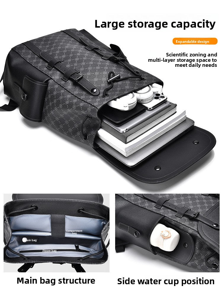 Casual versatile backpack with a textured finish