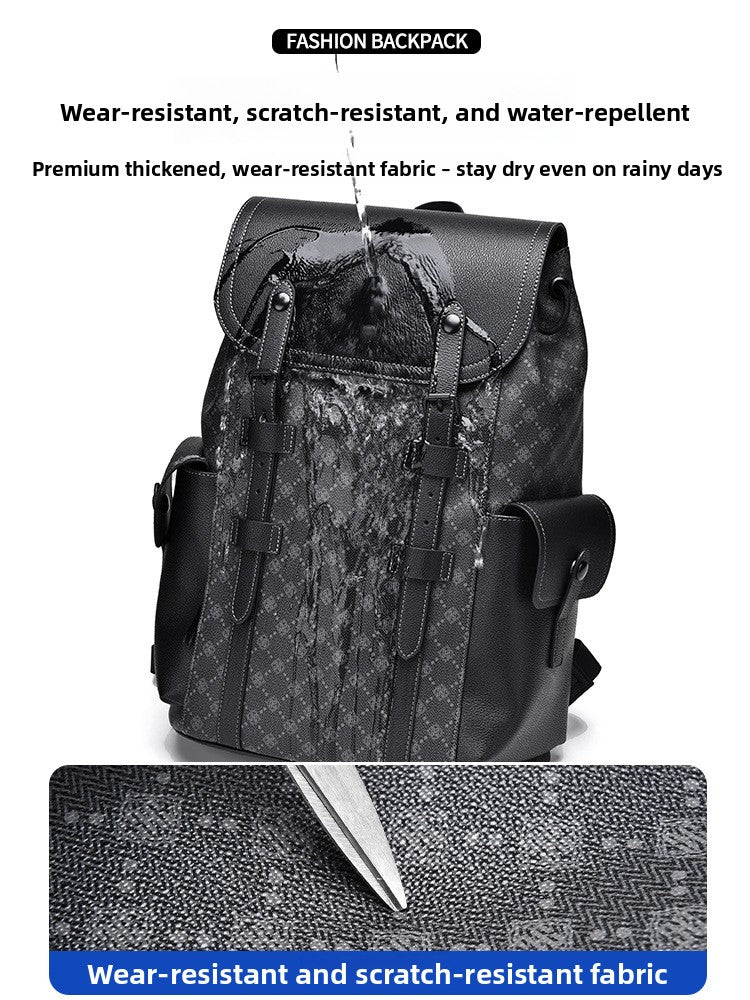 Casual versatile backpack with a textured finish